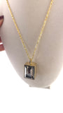 Swarovski Champagne Gold Color 2-sided Pendant Necklace - 2402