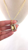 Swarovski Champagne Gold Color 2-sided Pendant Necklace - 2402