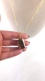 Swarovski Champagne Gold Color 2-sided Pendant Necklace - 2402