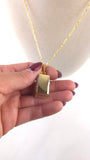 Swarovski Champagne Gold Color 2-sided Pendant Necklace - 2402
