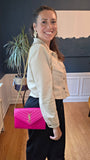 YSL Pink Caviar Leather Chevron Envelope WOC - R0013