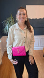 YSL Pink Caviar Leather Chevron Envelope WOC - R0013