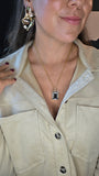Swarovski Champagne Gold Color 2-sided Pendant Necklace - 2402