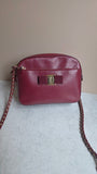 Salvatore Ferragamo Red Vala Leather Shoulder Bag - 3813