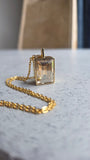 Swarovski Champagne Gold Color 2-sided Pendant Necklace - 2402