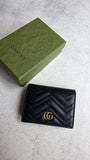 Gucci Black Leather Marmont Card Case Wallet - R0030
