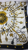 Hermes Black 'Les Cles' Scarf - 3832