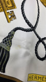 Hermes Black 'Les Cles' Scarf - 3832