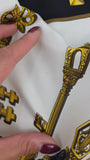 Hermes Black 'Les Cles' Scarf - 3832