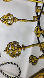 Hermes Black 'Les Cles' Scarf - 3832