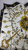 Hermes Black 'Les Cles' Scarf - 3832