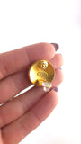 Chanel Gold Plated CC Clip-On Vintage Earrings - R0162
