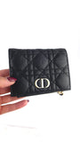 Dior Caro Black Leather Glycine Wallet - R0029
