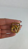 Salvatore Ferragamo Gold Tone Vala Scarf Ring - G0972