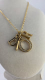 Dior Gold Toned D-I-O-R Pendant w Chain - 2645