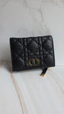 Dior Caro Black Leather Glycine Wallet - R0029