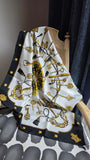 Hermes Black 'Les Cles' Scarf - 3832
