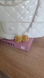 Chanel Gold Plated CC Clip-On Vintage Earrings - R0162