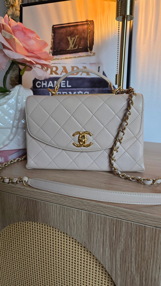 Chanel Cream Top Handle 2way  - G0999