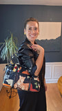Salvatore Ferragamo Gancini Black Safari-Theme Nylon Shoulder Bag - 3817