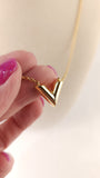 Louis Vuitton Essential V Gold Tone Necklace - R0025