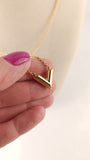 Louis Vuitton Essential V Gold Tone Necklace - R0025