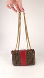 Fendi Zucca Coated Canvas Chain Shoulder Bag - 3798