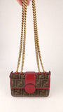 Fendi Zucca Coated Canvas Chain Shoulder Bag - 3798