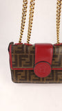 Fendi Zucca Coated Canvas Chain Shoulder Bag - 3798