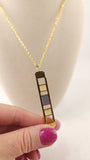 Givenchy Gold Bar Cream/Purple Pendant Necklace - 2469