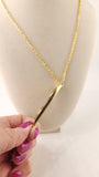 Givenchy Gold Bar Cream/Purple Pendant Necklace - 2469