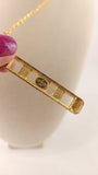 Givenchy Gold Bar Cream/Purple Pendant Necklace - 2469