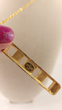 Givenchy Gold Bar Cream/Purple Pendant Necklace - 2469