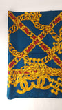 Chanel Blue Chain Accessory Pattern 100% Silk Scarf  - 3799