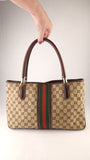 Gucci GG Supreme Web Sherry Line Shoulder Bag - 3811