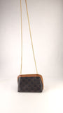 Celine Black Triomphe Zip Around Chain Clutch - R0003