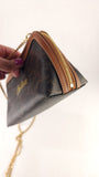 Celine Black Triomphe Zip Around Chain Clutch - R0003