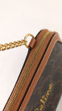 Celine Black Triomphe Zip Around Chain Clutch - R0003