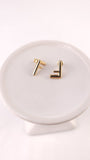 Fendi Gold Tone F Stud Earrings - 3846