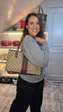 Gucci GG Supreme Web Sherry Line Shoulder Bag - 3811