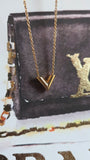 Louis Vuitton Essential V Gold Tone Necklace - R0025