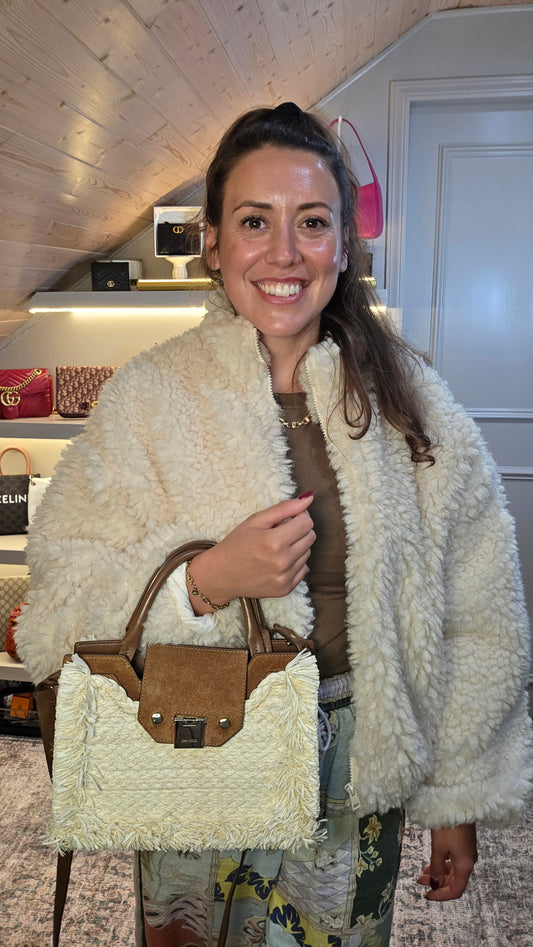 Jimmy Choo Beige Raffia 2way Bag - R0190
