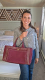 Prada Burgandy Canapa GM Tote Bag - R0196