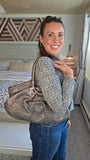 Salvatore Ferragamo Gancini Silver Leather Shoulder Bag - 3808
