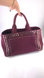 Prada Burgandy Canapa GM Tote Bag - R0196