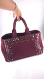 Prada Burgandy Canapa GM Tote Bag - R0196