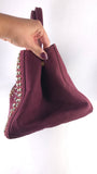 Prada Burgandy Canapa GM Tote Bag - R0196