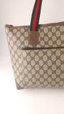 Gucci GG Supreme Web Sherry Line Beige Tote Bag - 3809