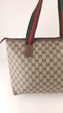 Gucci GG Supreme Web Sherry Line Beige Tote Bag - 3809