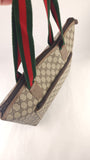 Gucci GG Supreme Web Sherry Line Beige Tote Bag - 3809